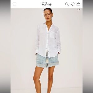 Rails White Like NEW Cotton Ellis SIZE L Relaxed Button-Down Shirt